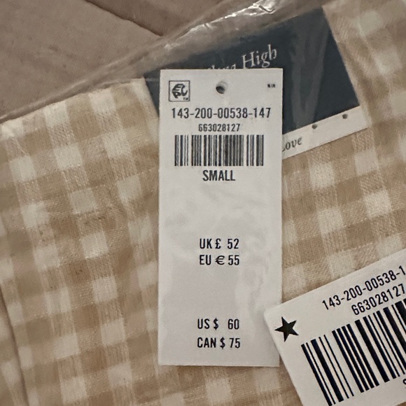 Abercrombie & Fitch Curve Love Gingham Beige Mini Skirt - Picture 3 of 3